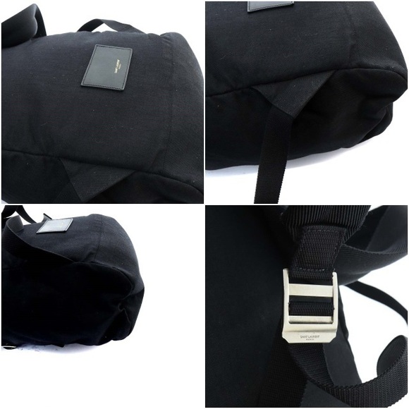Saint Laurent Sack Bag Rucksack Backpack Canvas Black - Picture 6 of 8
